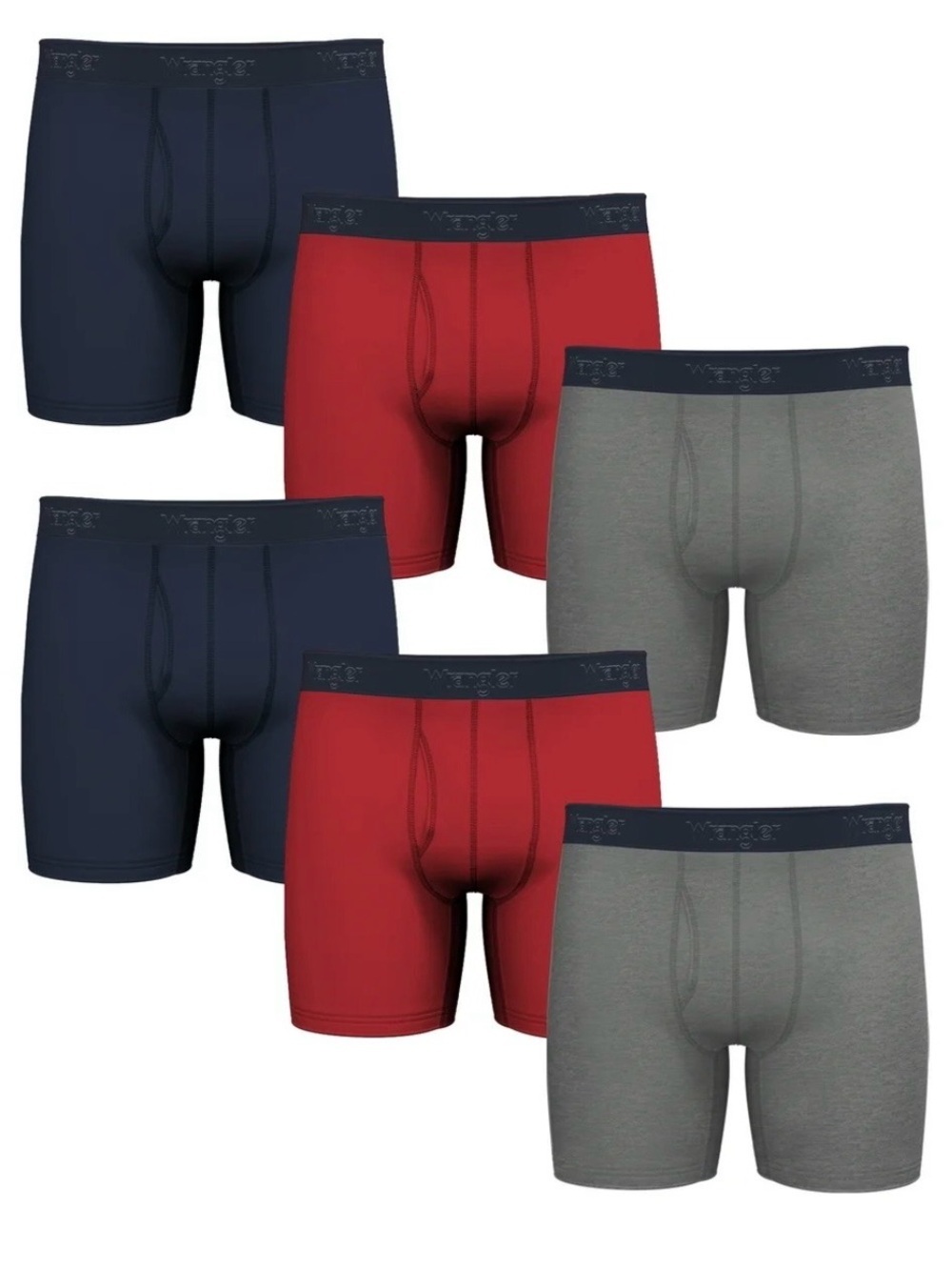 Wrangler Cotton Stretch Boxer Brief Set, Boxer Briefs Underwear for Men, 6 Pack